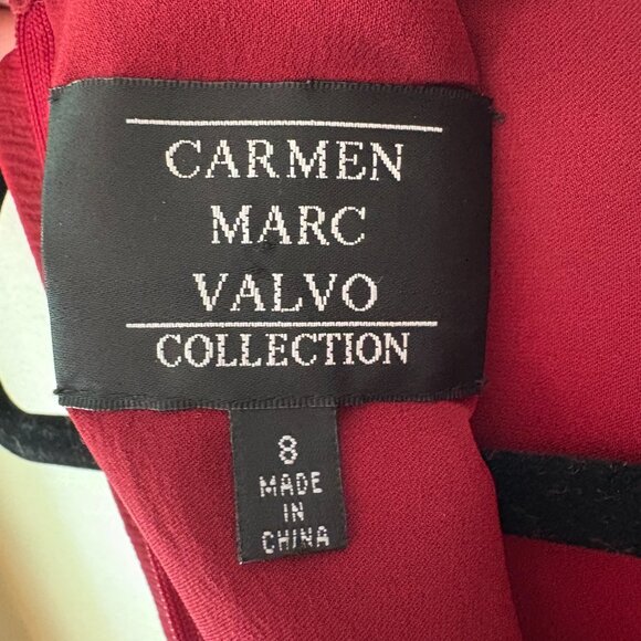 EUC 100% Silk Carmen Marc Valvo Red Sleeveless Top Corset - Like Detail Size 8 - Picture 7 of 11